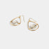 Bead Center Teardrop Earrings - Gold/Clear