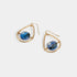 Bead Center Teardrop Earrings - Gold/Navy