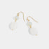 Glass Bead Dangle Earrings - White