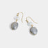 Glass Bead Dangle Earrings - Grey