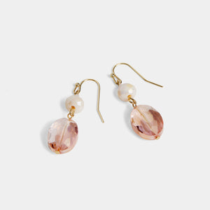 Whispers Glass Bead Dangle Earrings - Pink