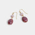 Glass Bead Dangle Earrings - Purple