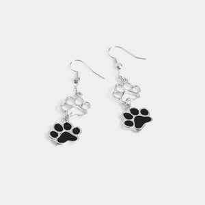 Whispers Dangling Paw Prints - Silver