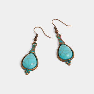 Whispers Rustic Turquoise Dangles - Bronze