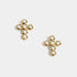 Bedazzled Cross Stud Earrings - Gold