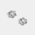 Pearl Center Flower Stud Earrings - Silver