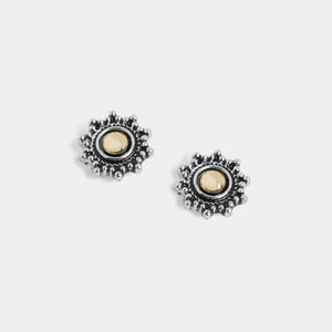 Whispers Button Stud Earrings - Mixed Metal