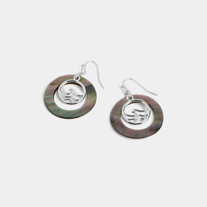 Whispers Abalone Sea Waves Earrings - Silver