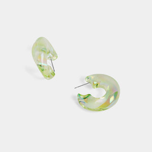 Whispers Iridescent Hoops - Green