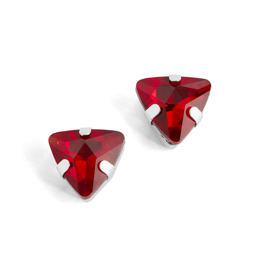 Triangle Jewel Stud - Red